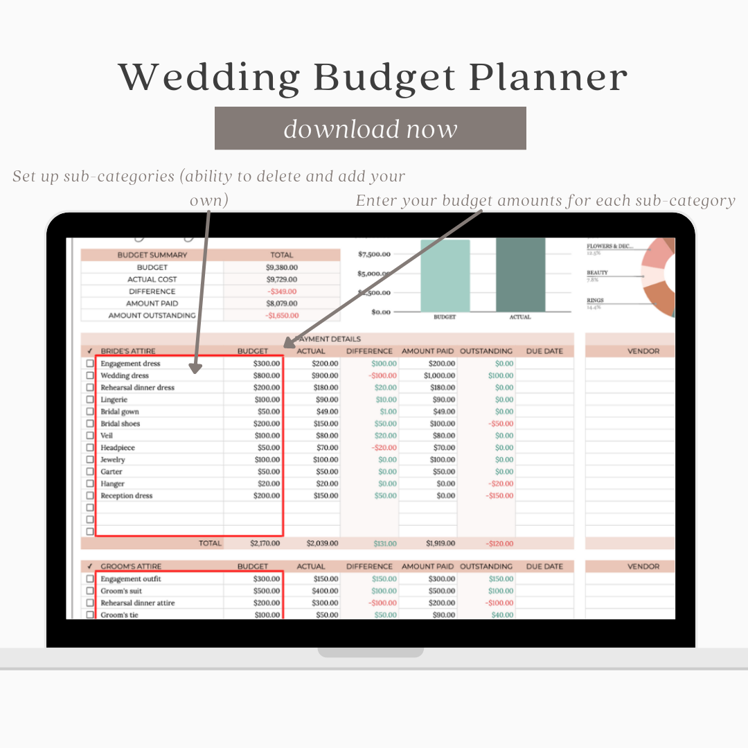 Wedding Planner Budget Spreadsheet