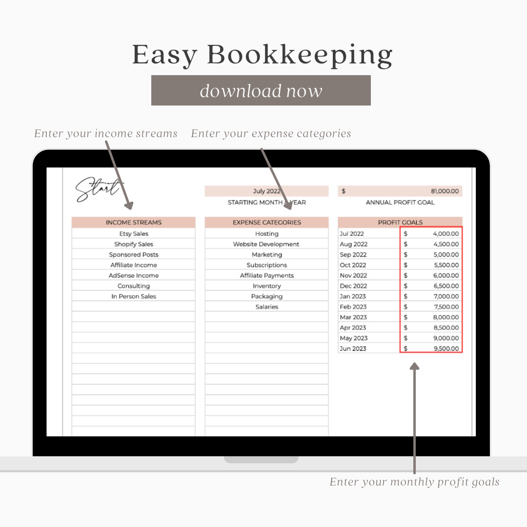 Easy Bookkeeping Spreadsheet