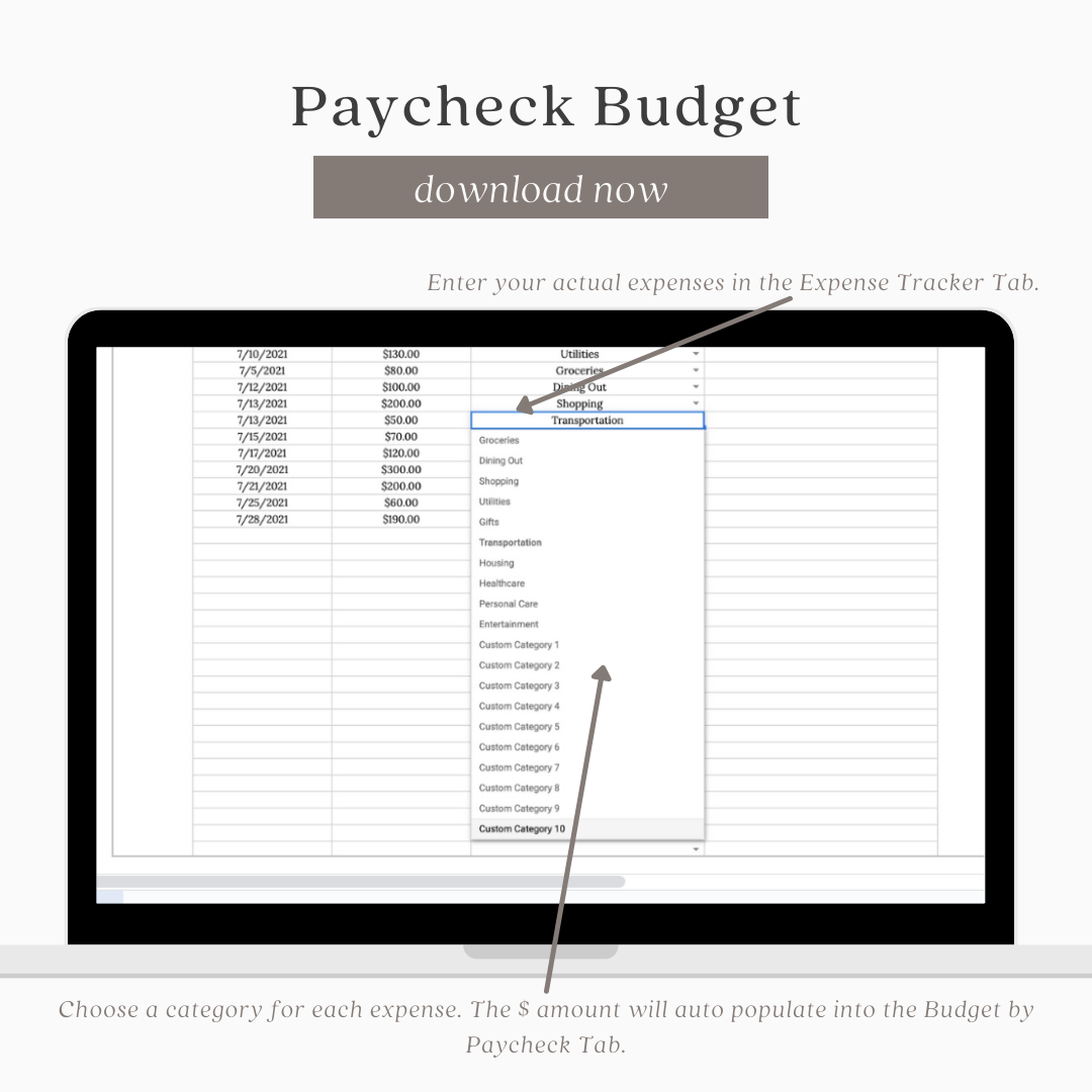 Paycheck Budget Spreadsheet