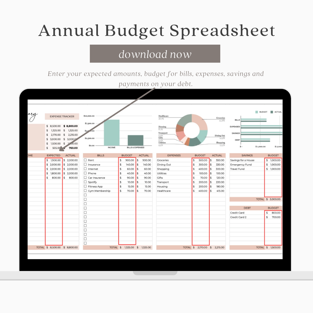 Annual Budget Spreadsheet