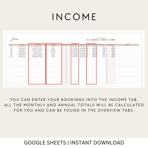 Multi-Property Rental Income and Expense Spreadsheet