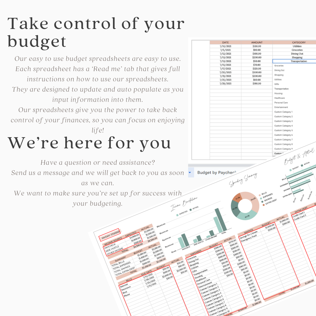 Paycheck Budget Spreadsheet