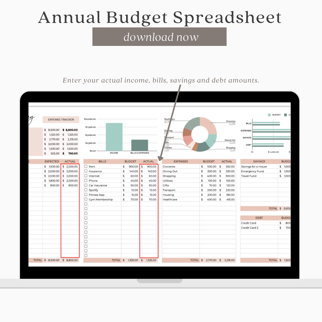 Annual Budget Spreadsheet