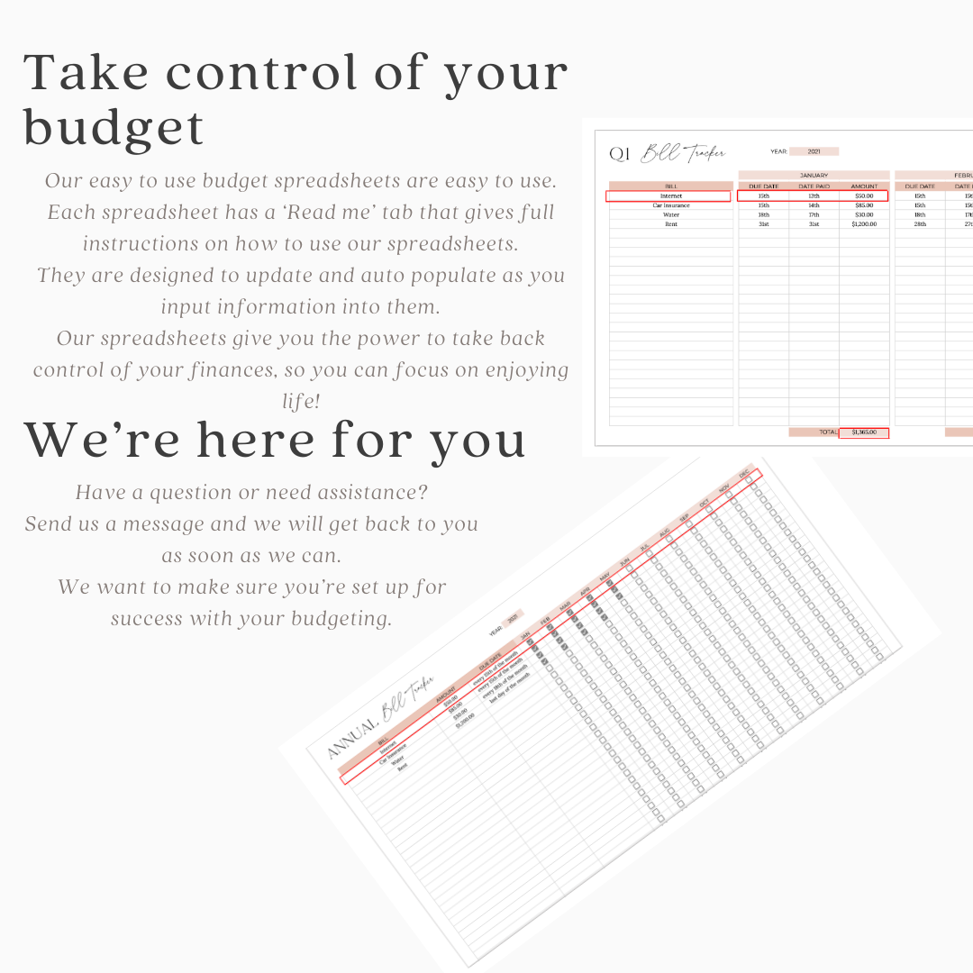 Bill Tracker Spreadsheet