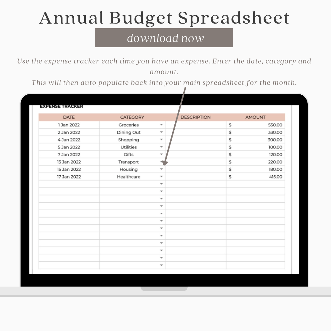 Annual Budget Spreadsheet