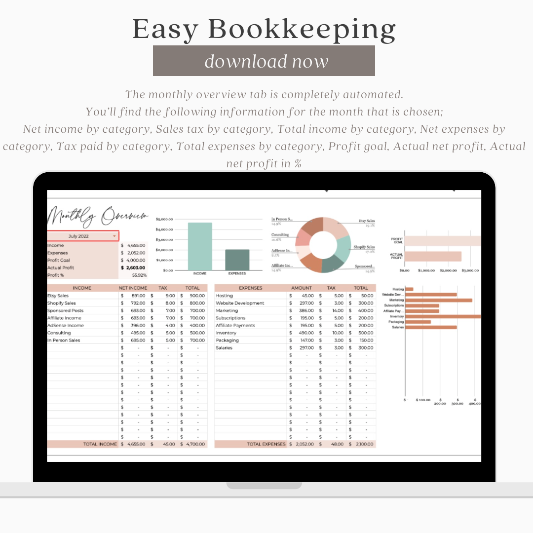 Easy Bookkeeping Spreadsheet