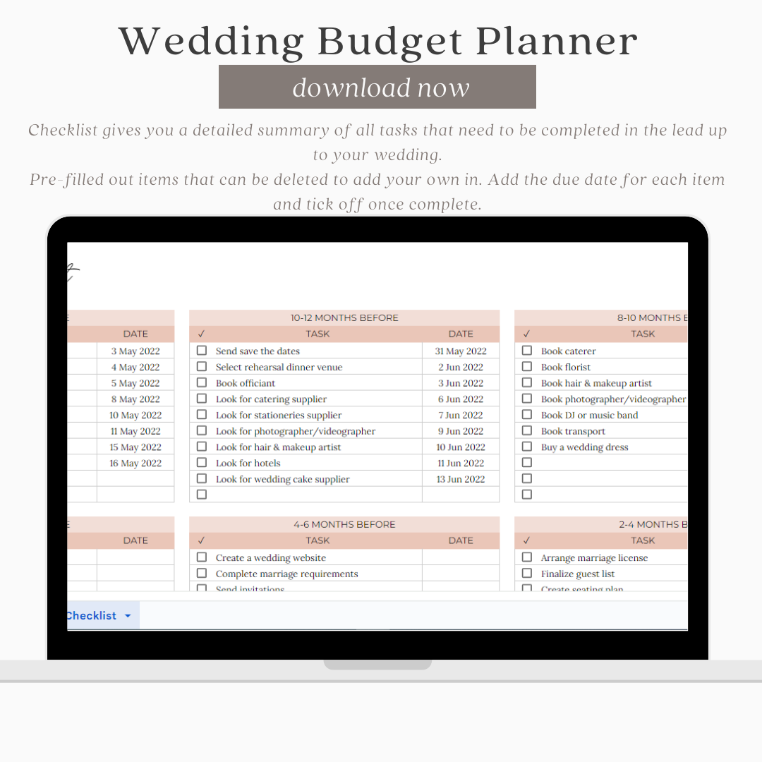 Wedding Planner Budget Spreadsheet