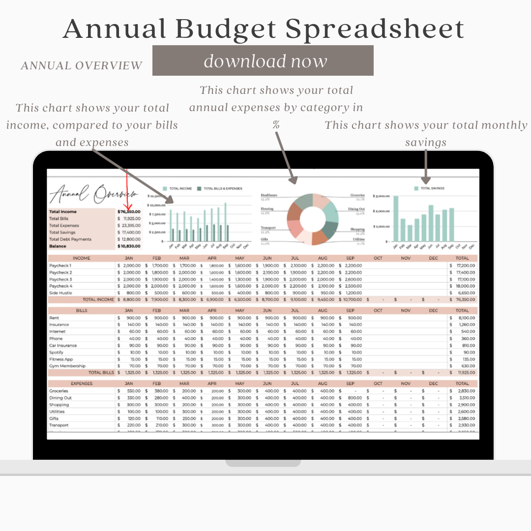 Annual Budget Spreadsheet